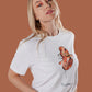 Camiseta mujer 100% algodón ecológico con estampados de la esencia Mundo. Regalo para mujer