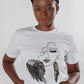 camiseta para mujer con estampado de la esencia escandinavia. Tejido de algodón ecológico