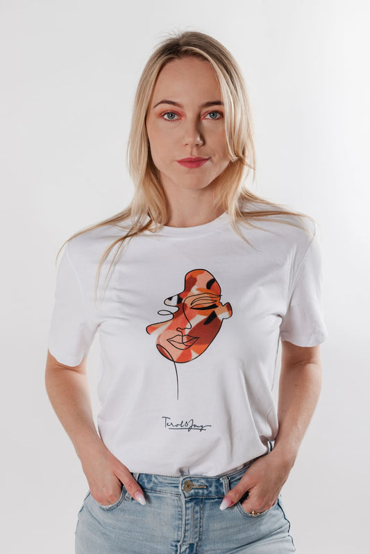 camiseta mujer con estampados de la esencia Mundo. Ideal para regalos originales